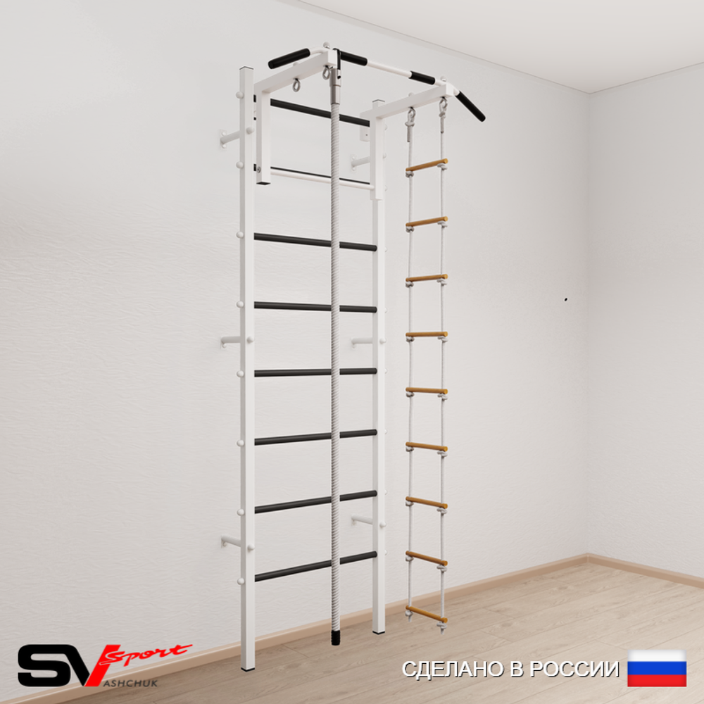 Шведская стенка Sv Sport усиленная 614 (Турник стандарт/Канат/Лестница)