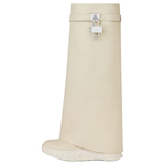 Givenchy Shark Lock Cow Leather Knee high Boots 9cm Women"s Beige