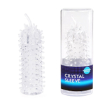 Закрытая рельефная насадка Crystal sleeve с усиками - 12 см. (Цвет: прозрачный)