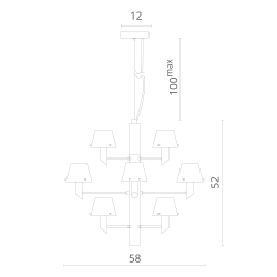 Люстра подвесная Divinare Albero 1680/02 LM-12