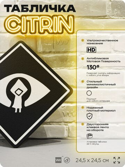 Табличка декоративная "Little Nightmares" на дверь и стену, прикольная штука в подарок геймеру, декоративный знак, 24,5х24,5 см, Айдентика Технолоджи