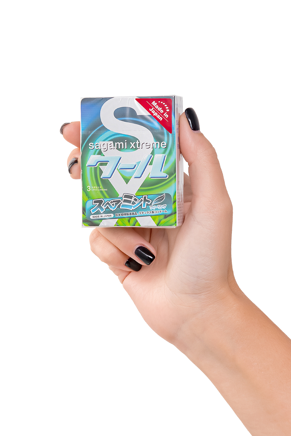 Ароматизированные презервативы Sagami Xtreme Mint со вкусом мяты, 3 шт