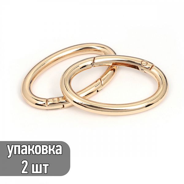 Карабин металл 39х21 мм (48х30 мм), TBY-839201, цв. золото, уп. 2 шт