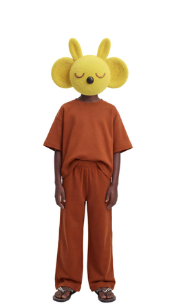 ZARA ОДНОТОННАЯ ФУТБОЛКА HEAVY JERSEY, ТЕРРАКОТОВЫЙ