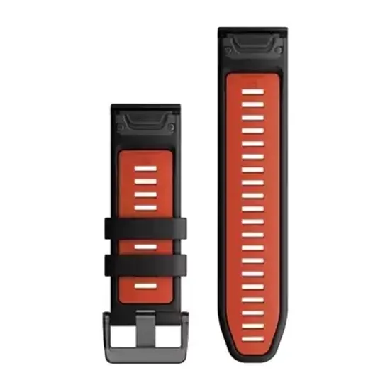 Ремешок Garmin QuickFit 26 мм (силиконовый) Black/Flame Red 010-13281-06