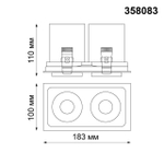 358083 SPOT NT19 528 белый/черный Встраиваемый светильник IP20 LED 3000К 24W 220V LANZA