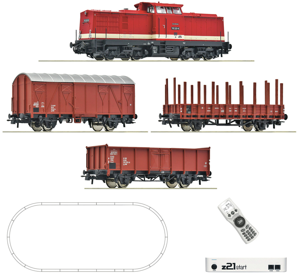 Цифровой набор Z21 Тепловоз BR 110 + грузовые вагоны, DR, Roco 5110009