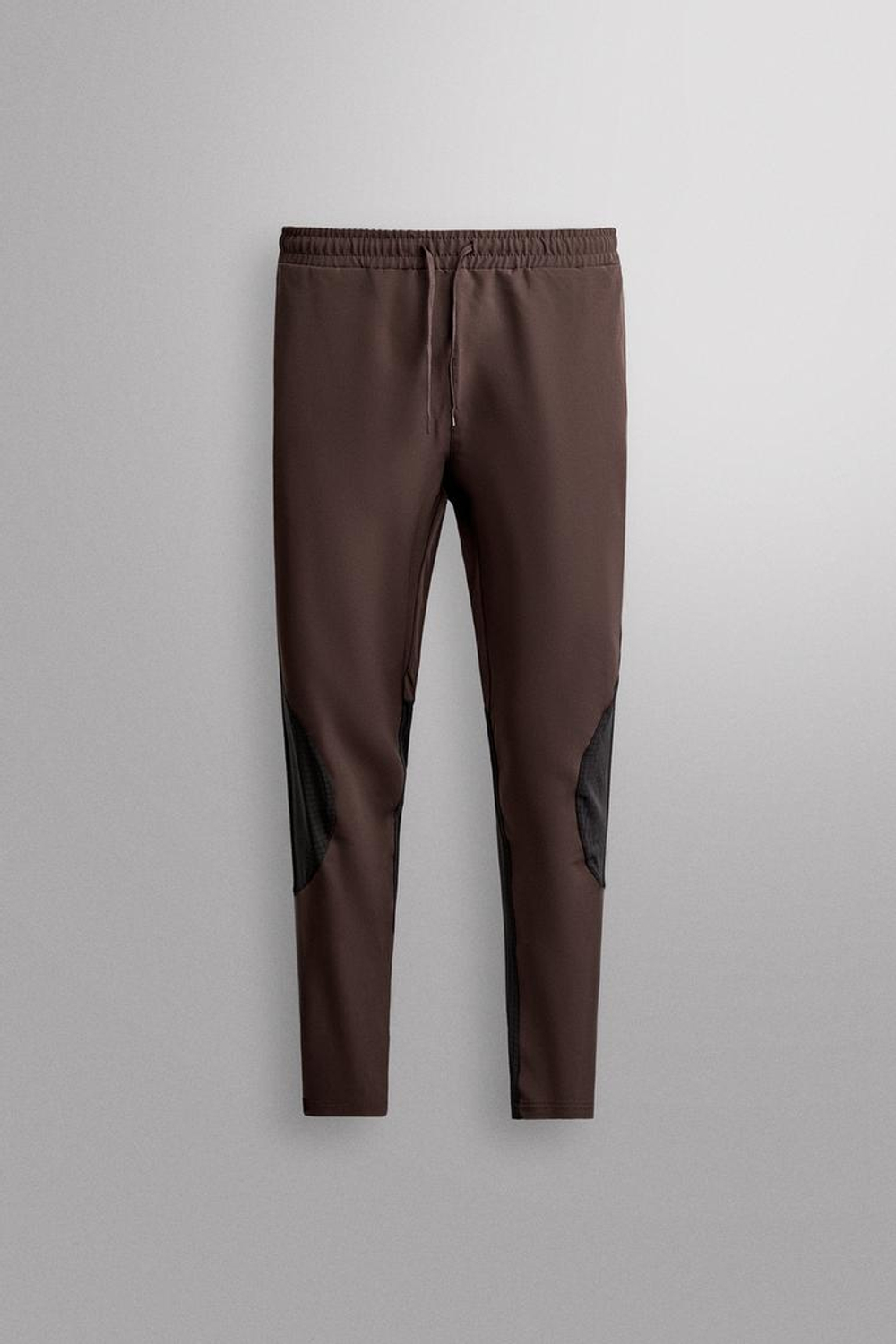 ZARA КОМБИНИРОВАННЫЕ БРЮКИ ИЗ ВЫСОКОТЕХНОЛОГИЧНОЙ ТКАНИ, КОРИЧНЕВЫЙ
