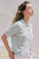 ТРИКОТАЖНЫЙ КАРДИГАН С КОРОТКИМИ РУКАВАМИ И КРУЖЕВОМ — ZARA