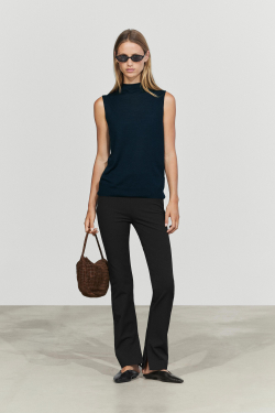 Massimo Dutti Технические брюки-клеш, черный