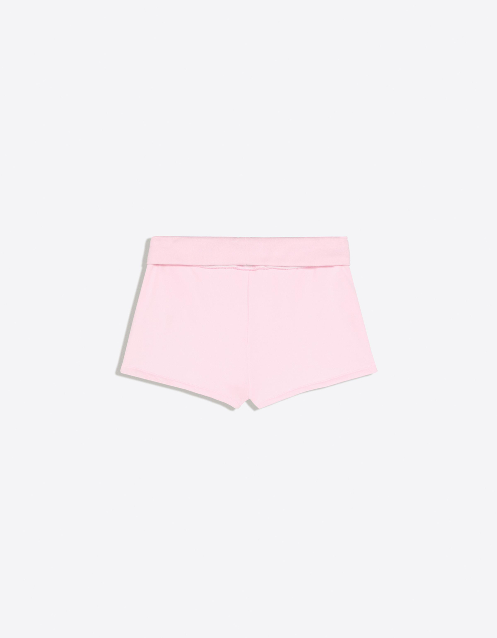 Женские мини-шорты из мягкой ткани с отворотом на поясе - BERSHKA
