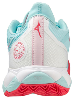 Женские Кроссовки теннисные Mizuno Wave Enforce Tour CC - tanager turquoise/fiery coral 2/white