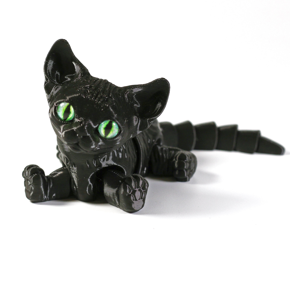 Подвижный котёнок Сфинкс, игрушка антистресс, черный