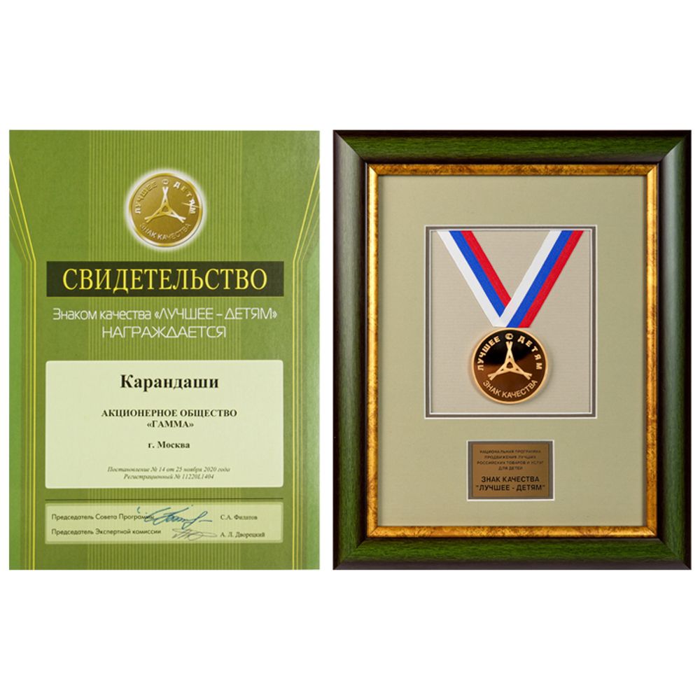 Карандаши цветные Гамма "Классические", 36цв., заточен., картон. упаковка, европодвес