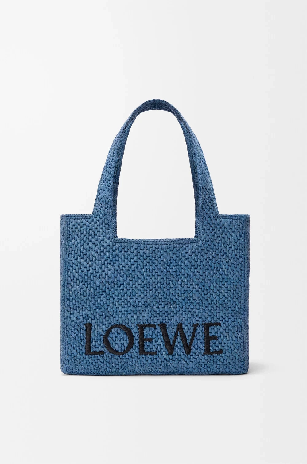 Loewe Средняя сумка-тоут LOEWE Font из рафии, светло-голубой