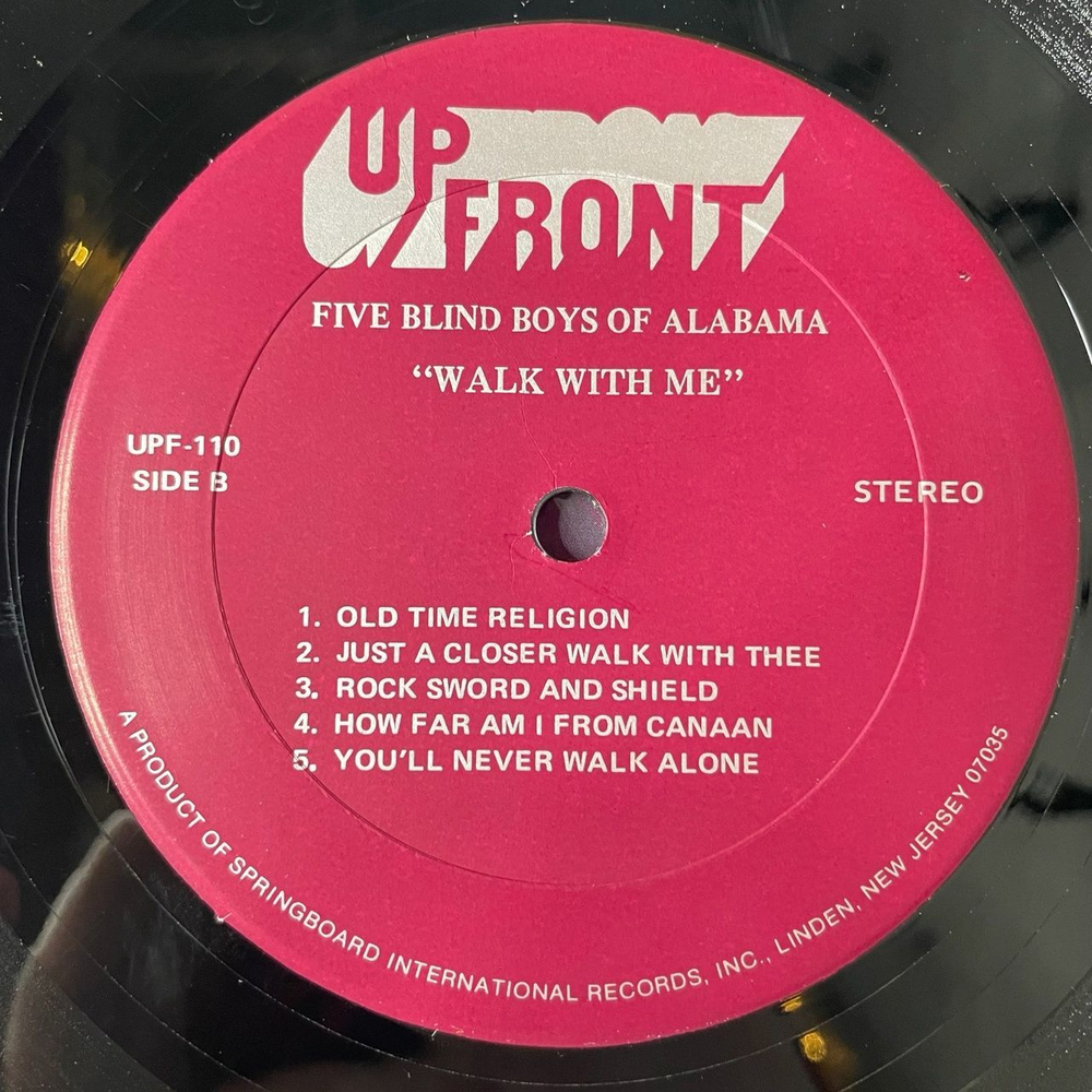 Винтажная виниловая пластинка LP Five Blind Boys Of Alabama Walk With Me! (USA 1968)