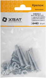 Винт 6х40, гайка и шайбы М5 (фасовка 8 шт.)