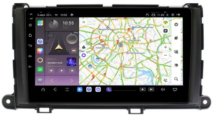 Магнитола для Toyota Sienna 3 2010-2014 - Kuberg QLed, Android 13, Быстрейшая, CarPlay, SIM-слот