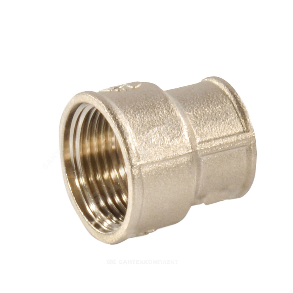 Муфта латунь никель переходная Ду 32х20 (1 1/4"х3/4") ВР/ВР VALFEX VF.240.N.114.034