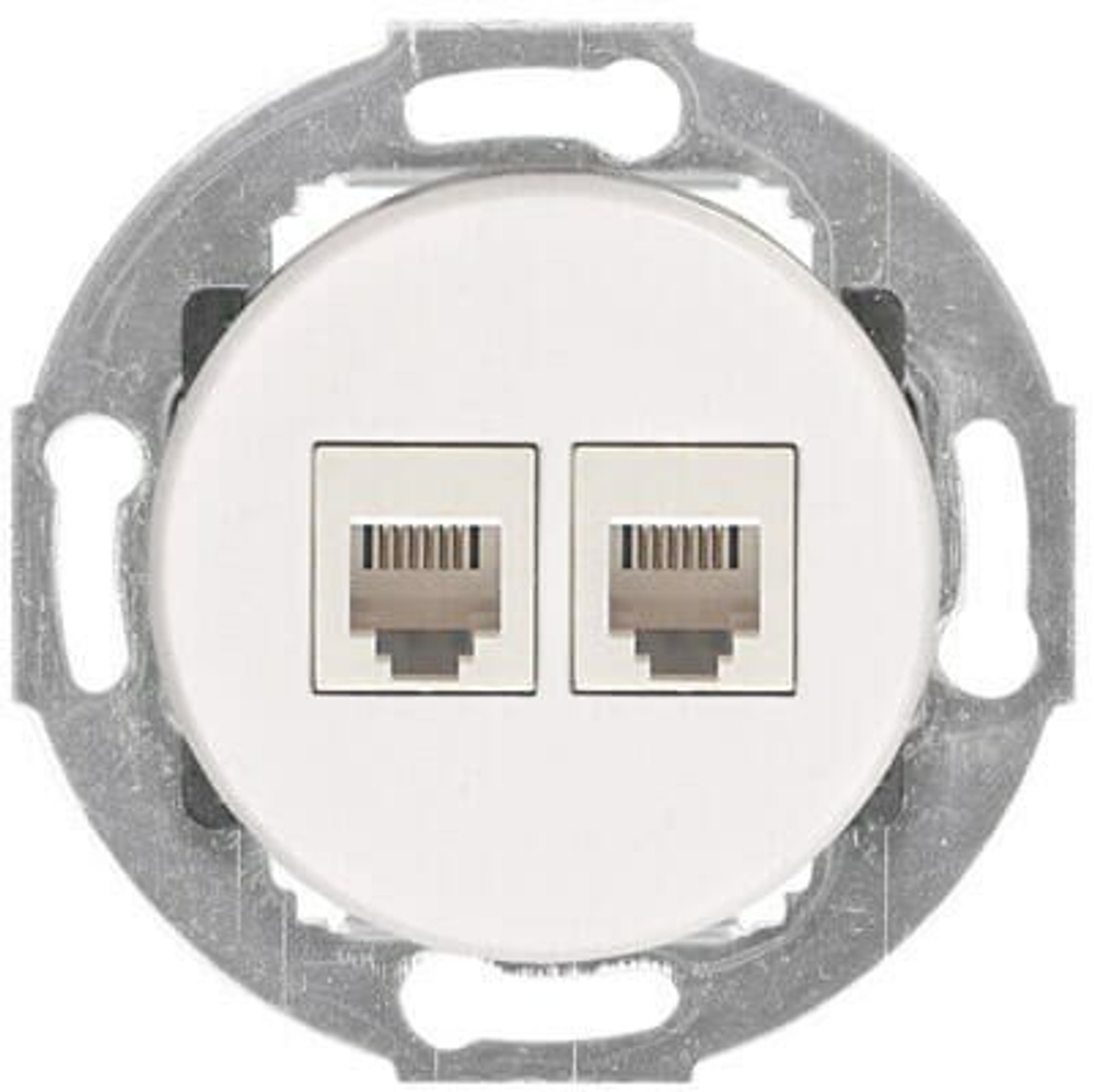 Розетка комп. двойная 2хRJ-45 cat.5e, Белый, серия Vintage, LK Studio 886204-1