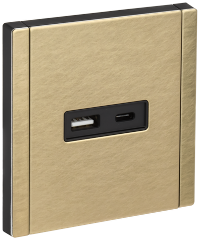 FORTE&PIANO Розетка USB A+C 18Вт FP651M металл шампань IEK