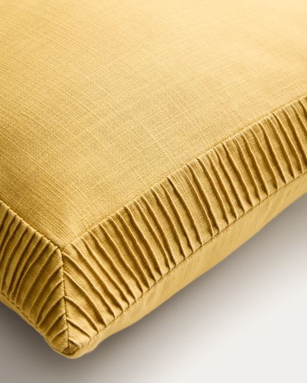 Чехол для подушки Luadia из желтого хлопка с плиссировкой, 50 x 50 см