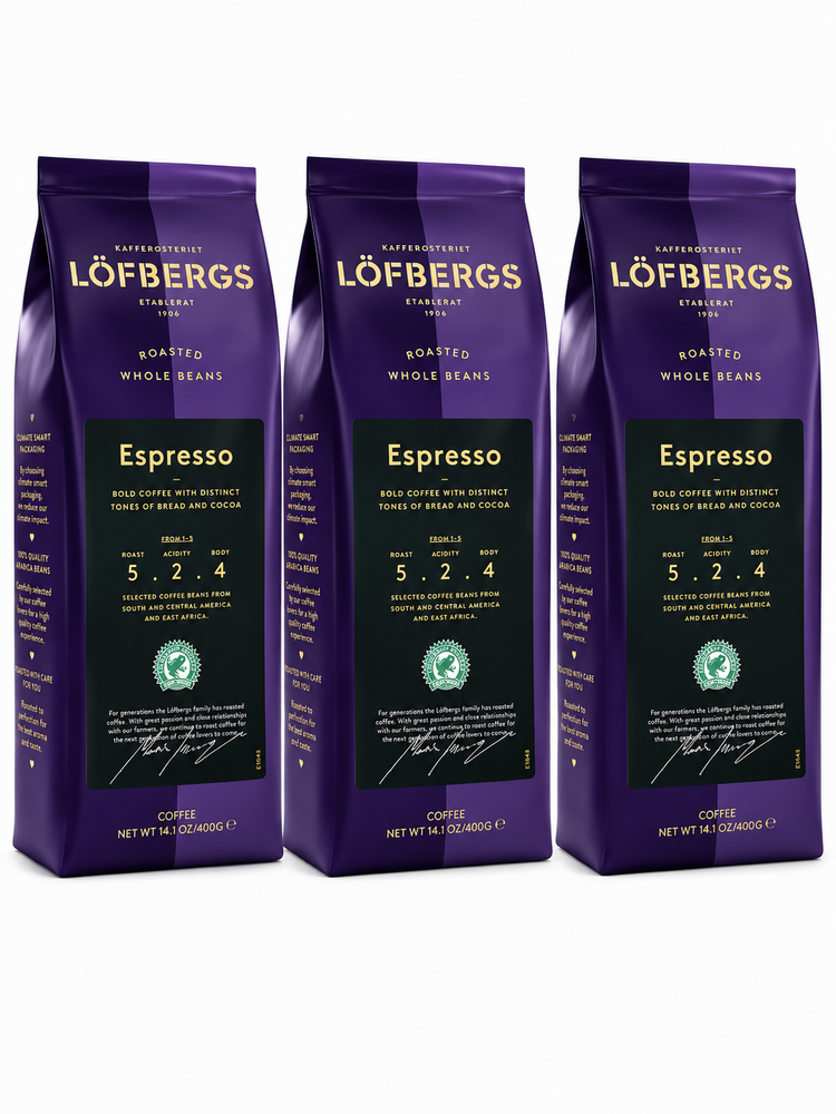 Кофе в зернах Lofbergs Espresso 400 гр 3 шт