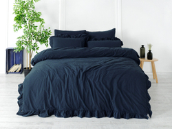 Lımasso КПБ 4 пр. Stonewashed Exclusıve Dress Blue пододеяльник 200*220, простынь 240*260, наволочки 50*70 2шт