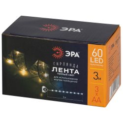 Светодиодная новогодняя гирлянда ЭРА ENIN-30W нить Лента декоративная теплый свет 3 м 30 microled IP20 | Гирлянды