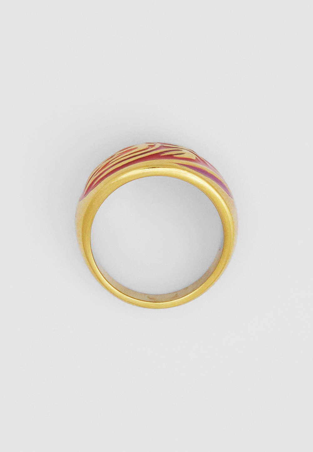 Кольцо Qarlygash & Qyzgaldaq GOLD RED STEEL