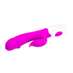 Лиловый вибратор с клиторальным отростком 19,2см Pretty Love Peter BI-014706