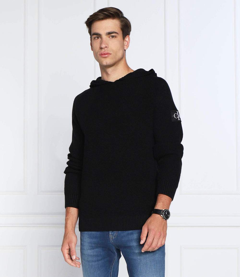Худи monologo badge CALVIN KLEIN JEANS - черный(J30J321693)