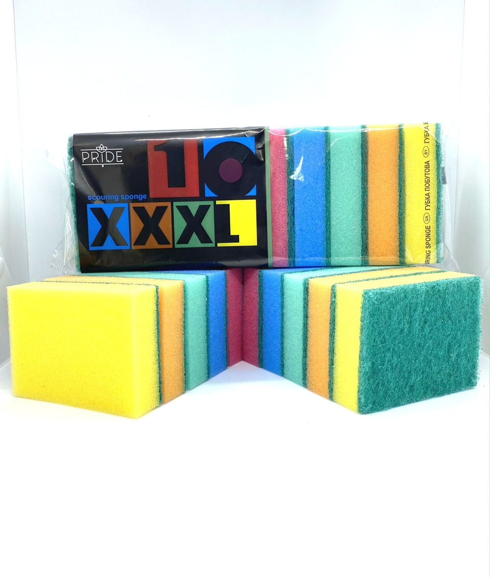 Губка "XХXL"с чистящим слоем (10шт/20) Прайд