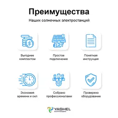 Автономная Солнечная Электростанция Yashel 100 Вт с АКБ 40 А*ч