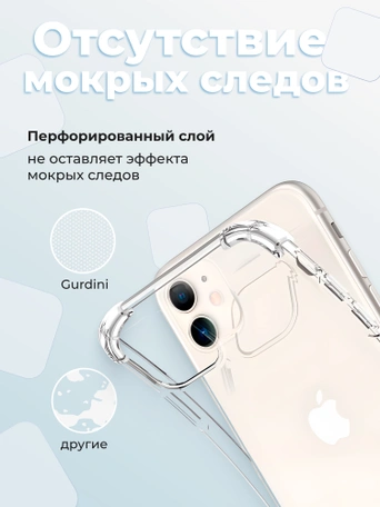 Чехол накладка iPhone 11 6.1" Gurdini силикон противоударный прозрачный