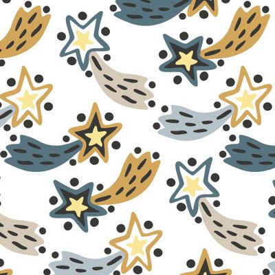Buy kids fabric hand drawn comet stars scandinavian style