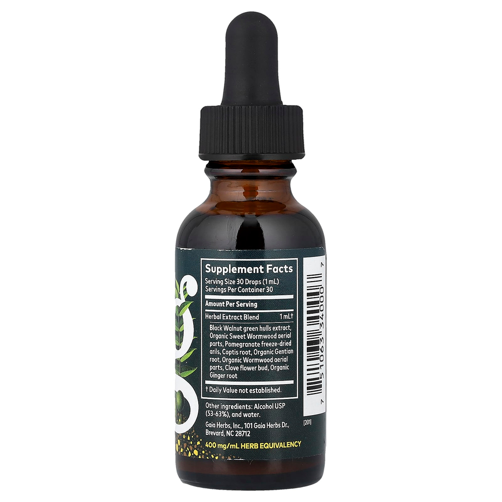 Gaia Herbs, Полынь, черный орех, экстракт 1 жидких унции (30 мл)