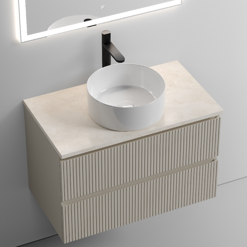 Тумба подвесная Sancos Snob T, Beige Soft 790х445х500, под столешницу с отверстием под смеситель, цвет Kreman, арт. SNT80CE