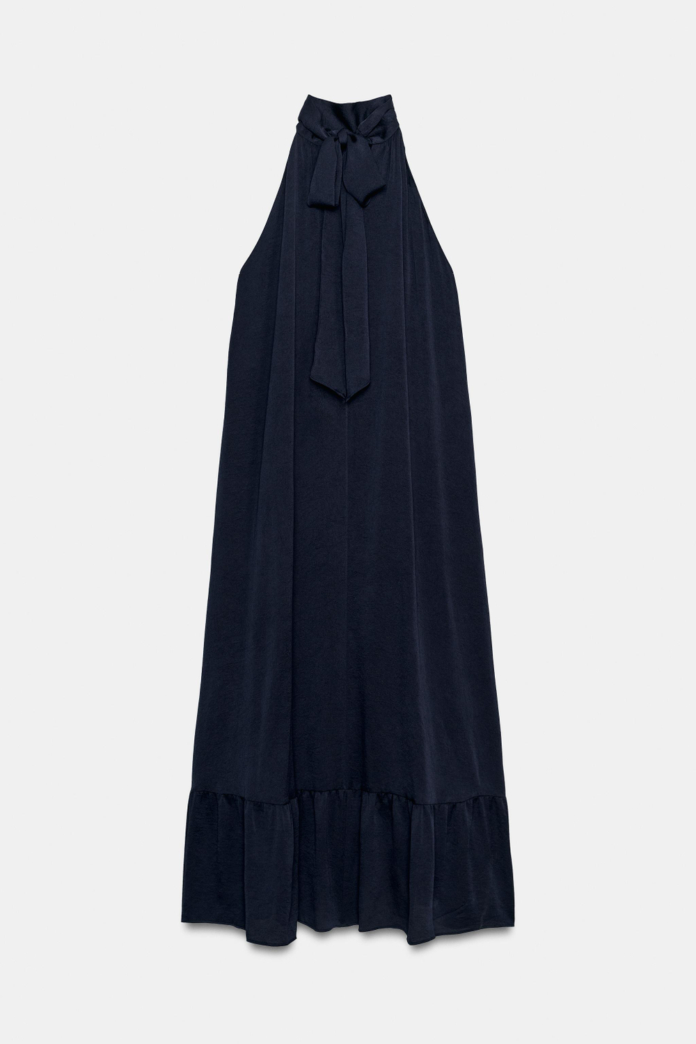 ПЛАТЬЕ МИДИ ХАЛТЕР С ВОЛАНОМ СНИЗУ — ZARA