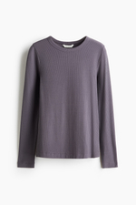 Топ в рубчик с длинными рукавами - H&M