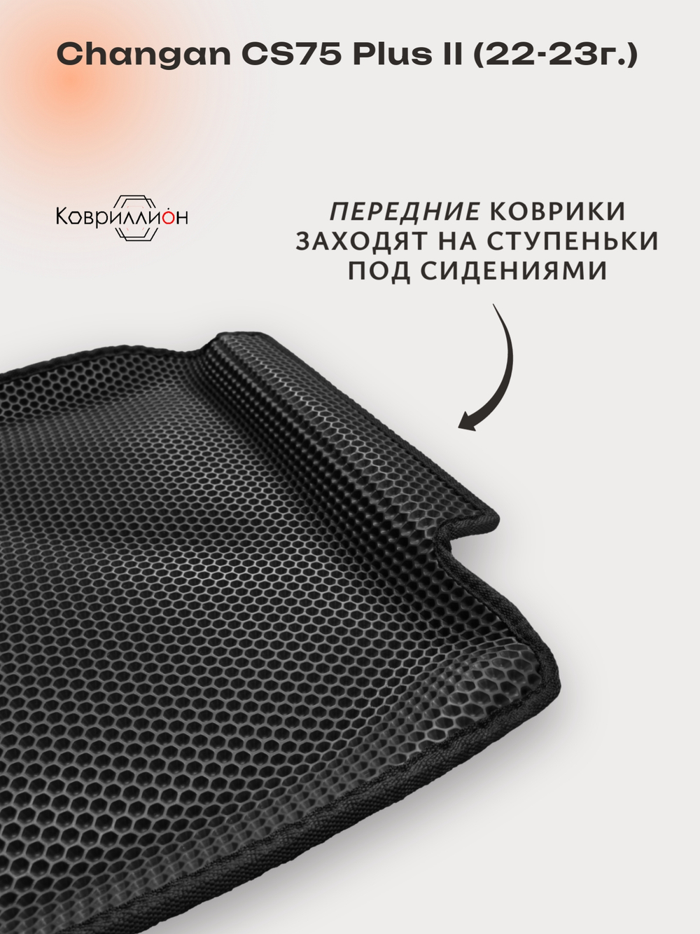 Передние автомобильные коврики ЭВА с бортами для Changan CS75 Plus II (22-23г.)