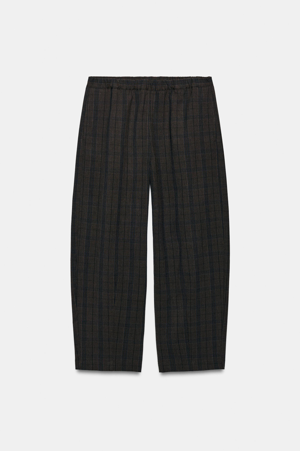 БРЮКИ BARREL В КЛЕТКУ — ZARA