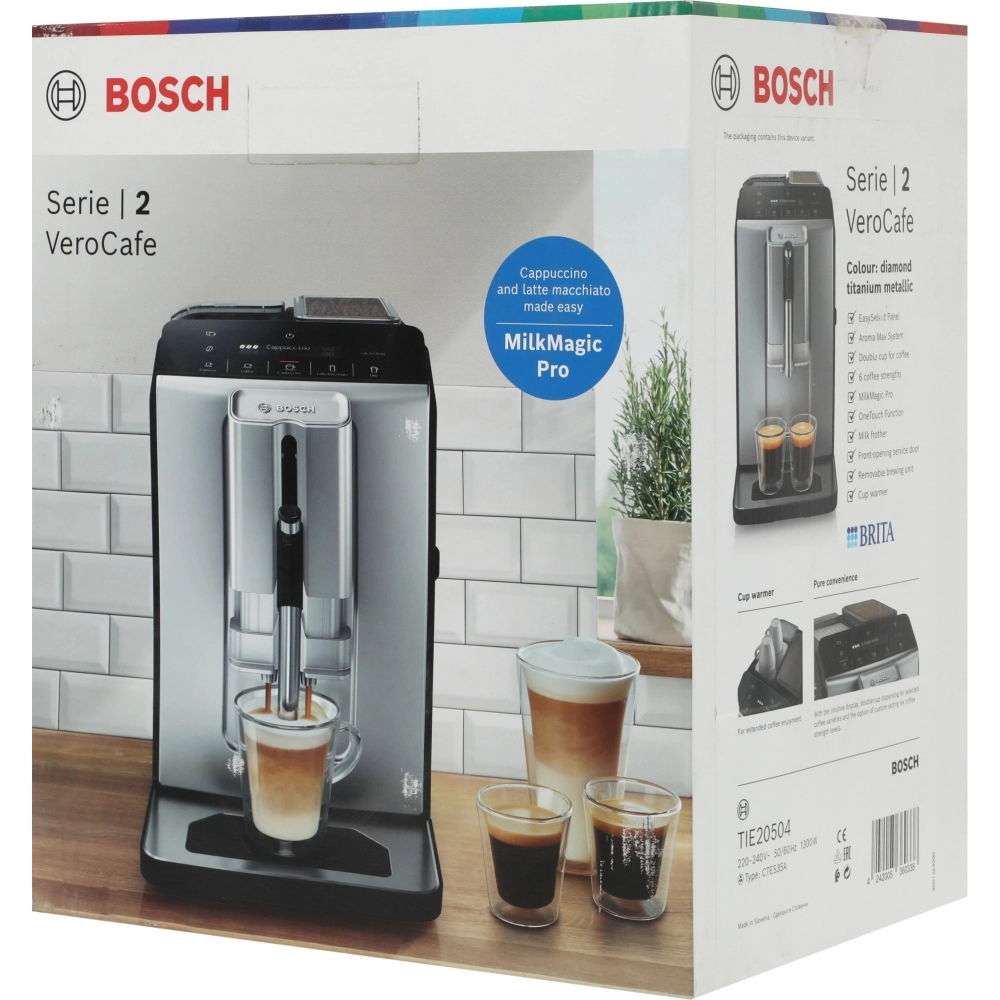 Кофемашина Bosch TIE20504 серебристый/черный