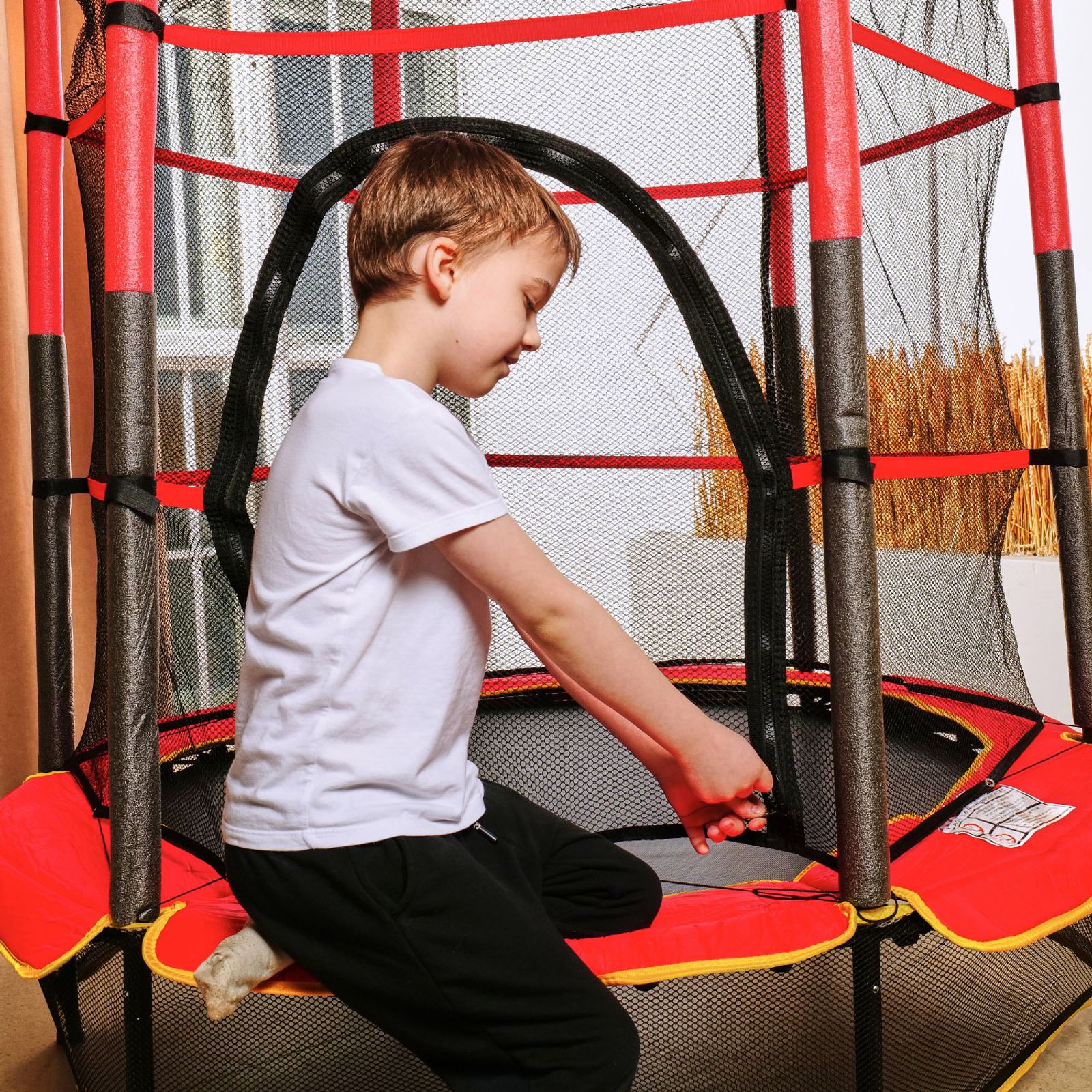 Батут детский DFC TRAMPOLINE-RED 55" с сеткой фото №12