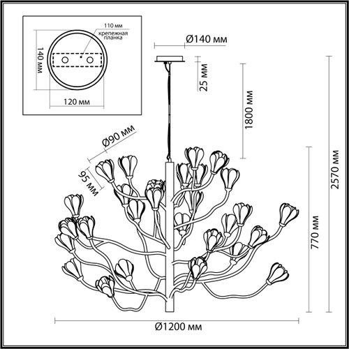 Подвесная люстра Odeon Light GARDI 5090/30