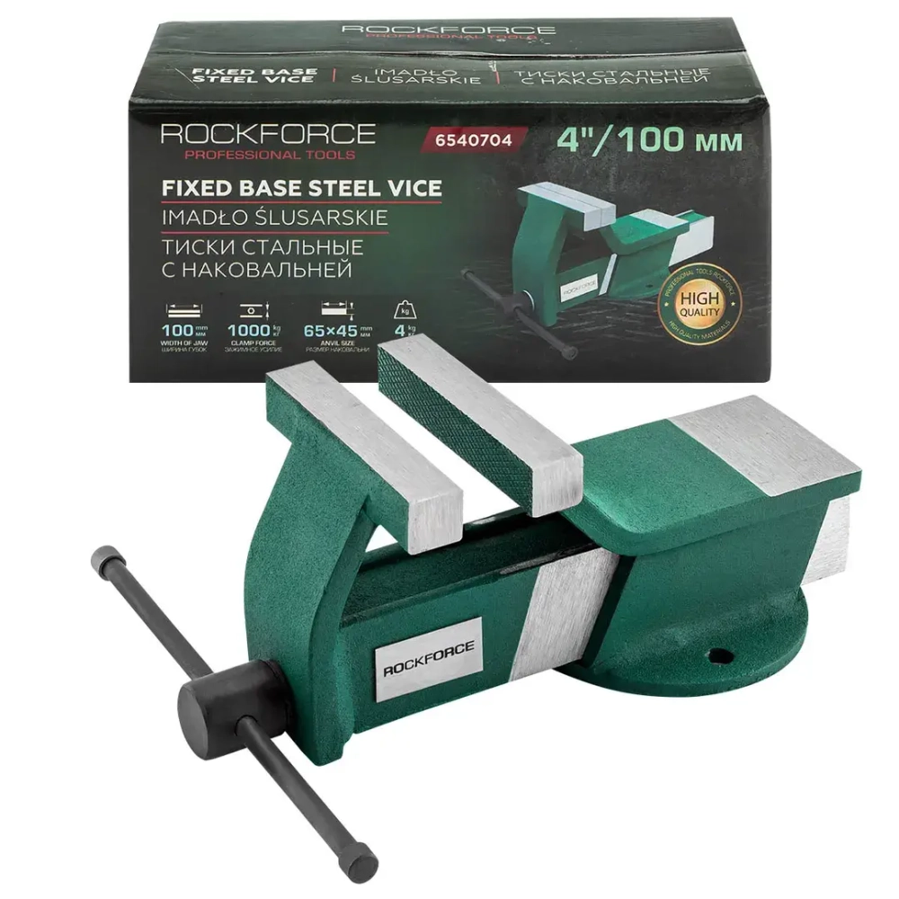 Тиски стальные с наковальней 100мм (4'') RockFORCE RF-6540704