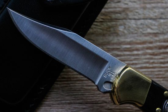 Складной нож Автоматический BUCK 0112BRSA 112 Auto Knife c клинком из стали 420HC, рукоять дерево (Эбен)