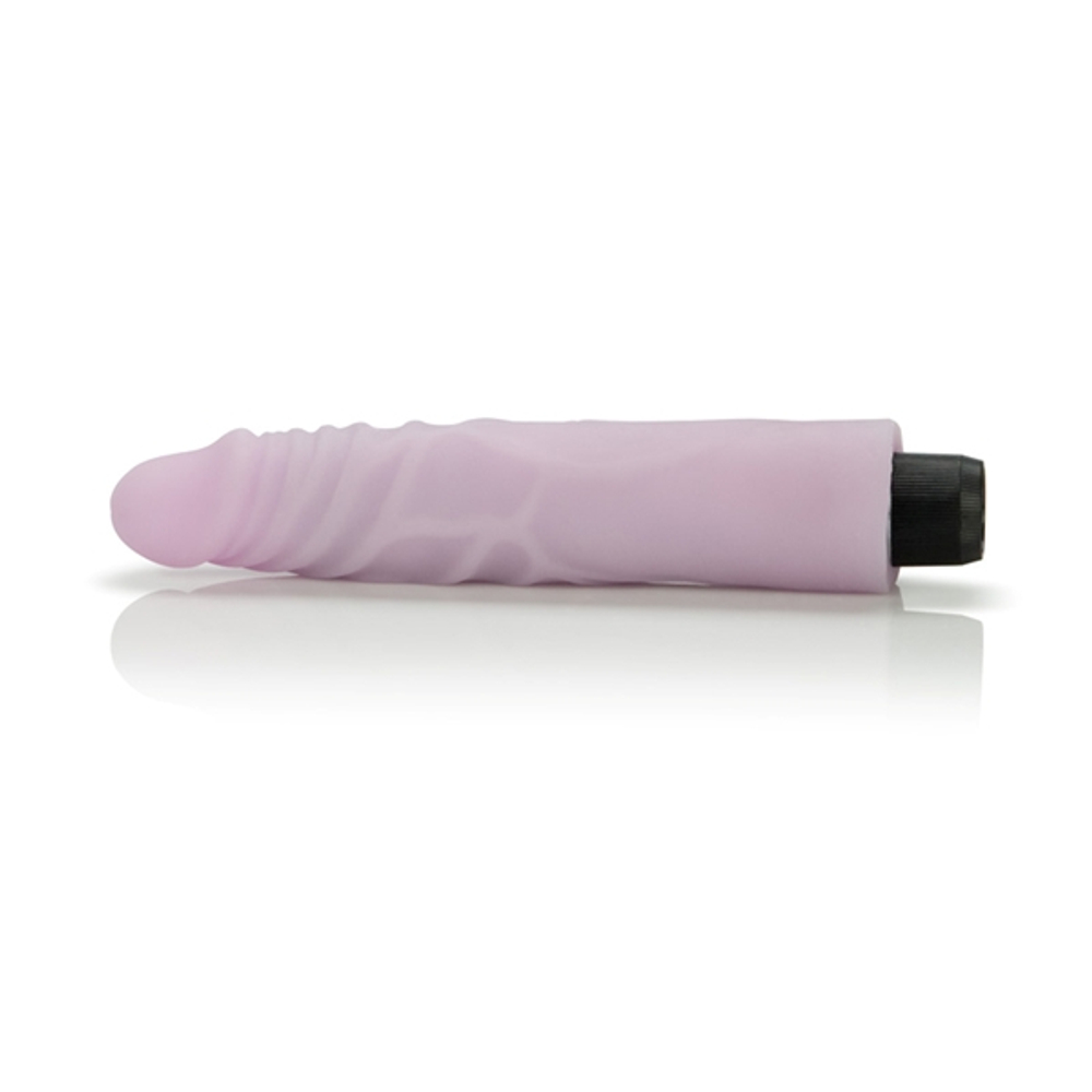Рельефный вибратор Soft Touch Sleeve со съёмной сиреневой насадкой - 20,5 см. (Цвет: сиреневый)