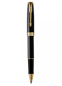 Ручка-роллер Parker Sonnet Black Lacquer GT, стержень: F, цвет чернил: black, в подарочной упаковке