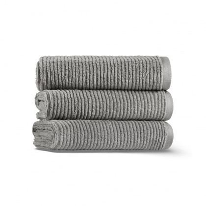 Полотенце 76x142 L'appartement Slim Ribbed carbon серый металлик